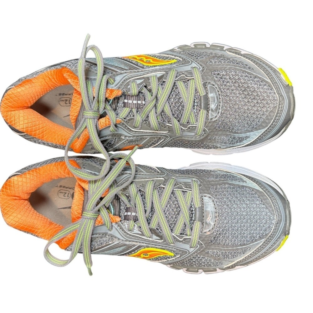 Saucony Guide 7 PowerGrid Women's Running Shoes Size 7 Gray Orange Teal - Picture 3 of 9